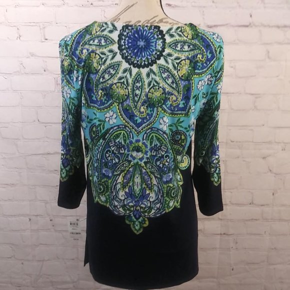 JM Collection Embellished Tunic Style Top Sz S NWT - Picture 3 of 9